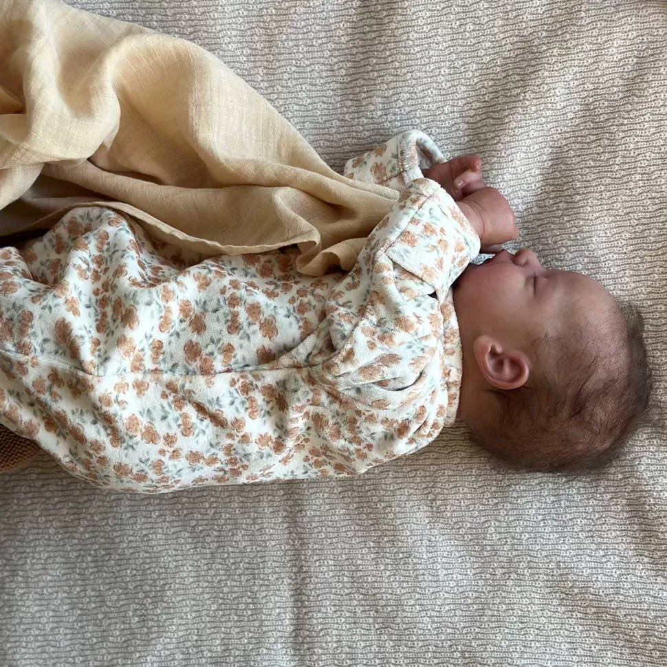 Bonjour Little Robe & Combinaison | Body & Pyjama>Combinaison Bébé Jour et Nuit Velours Californian Poppy - 1 Mois