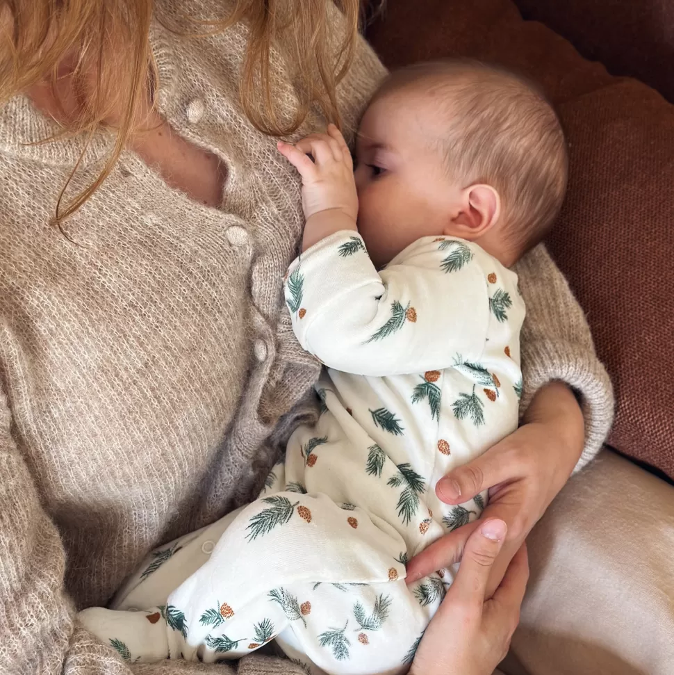Bonjour Little Robe & Combinaison | Body & Pyjama>Combinaison Bébé Jour et Nuit Velours Pine - 3 Mois