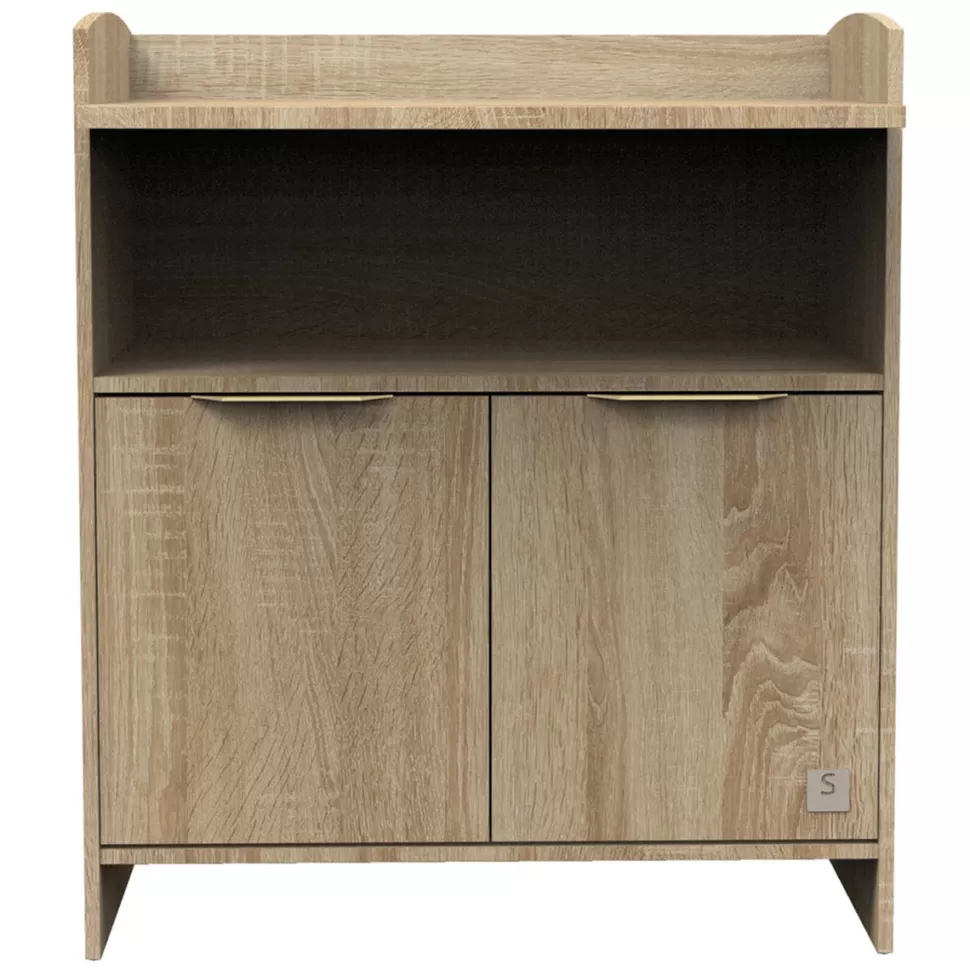 Sauthon Meuble Bébé>Commode et Plan à Langer Azur - Chêne Doré
