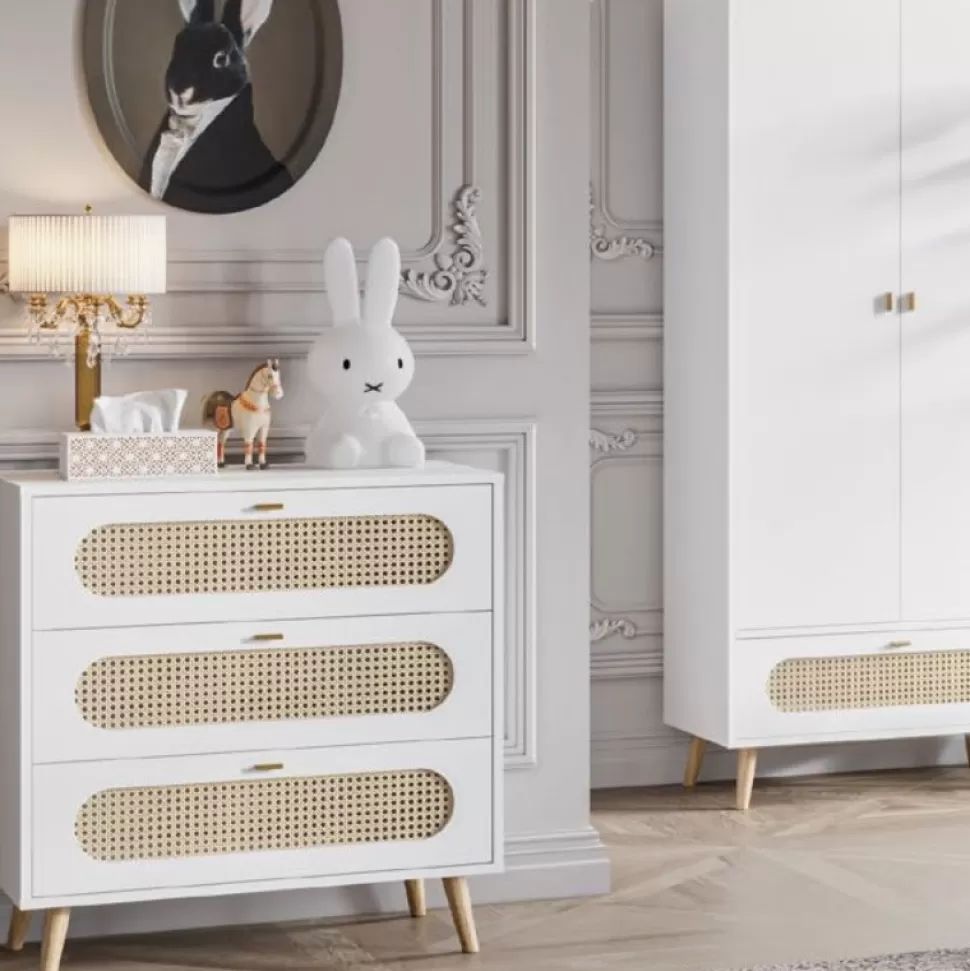Vox Meubles Meuble Bébé>Commode et Plan à Langer Canne - Blanc