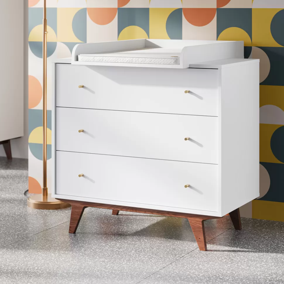 Vox Meubles Meuble Bébé>Commode et Plan à Langer Mid II - Noix et Blanc