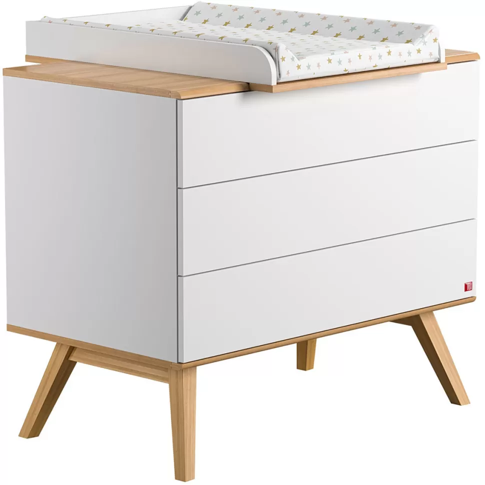 Vox Meubles Meuble Bébé>Commode et Plan à Langer Nature - Blanc
