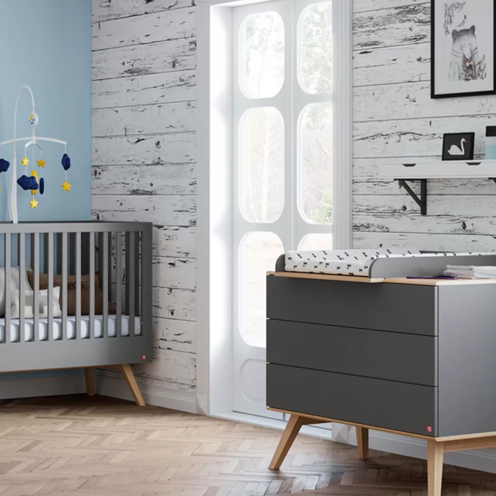 Vox Meubles Meuble Bébé>Commode et Plan à Langer Nature - Gris