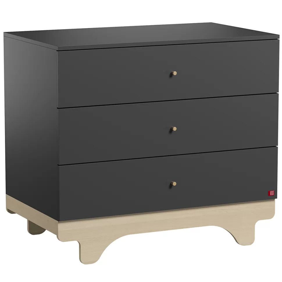 Vox Meubles Meuble Bébé>Commode Playwood - Graphite et Bois