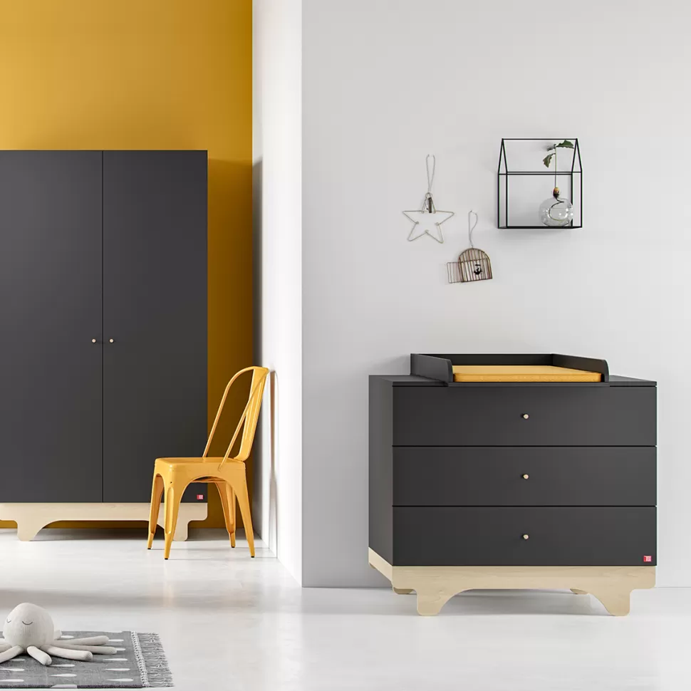 Vox Meubles Meuble Bébé>Commode Playwood - Graphite et Bois