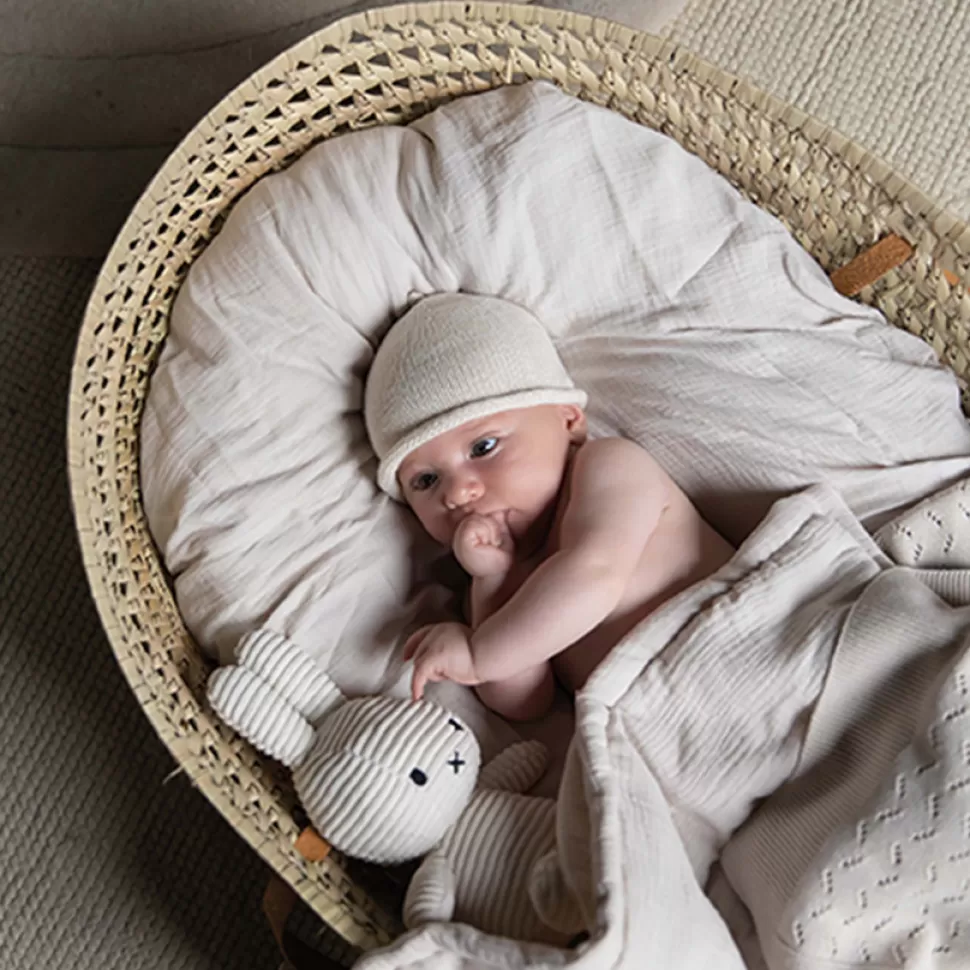 Babyshower Meuble Bébé>Couffin Anses Cuir et Matelas - Blanc