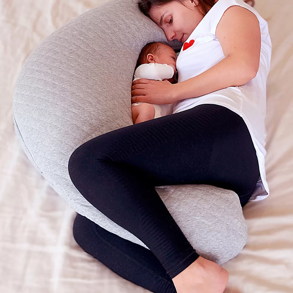BÉABA Allaitement>Coussin d'Allaitement Big Flopsy Fleur de Coton - Heather Grey