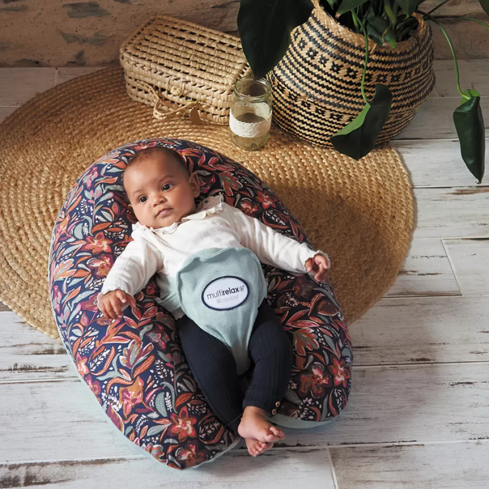 Candide Allaitement>Coussin de Maternité et d'Allaitement Multirelax en Jersey - Floral Vert