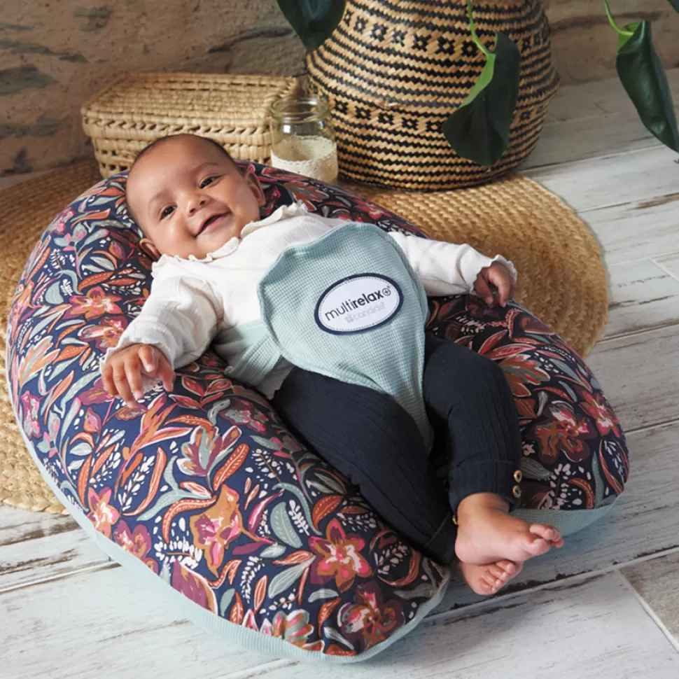 Candide Allaitement>Coussin de Maternité et d'Allaitement Multirelax en Jersey - Floral Vert
