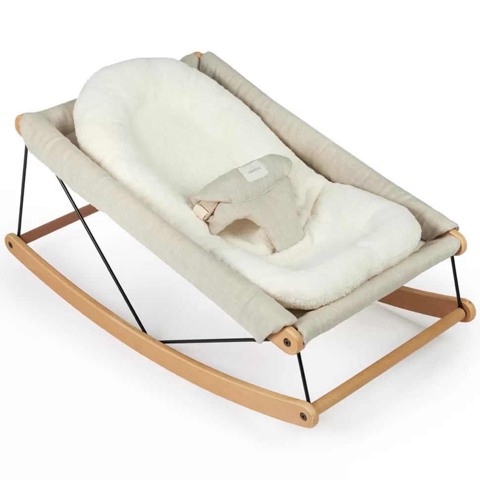 Nobodinoz Transat>Coussin de Transat pour Nouveau-né en Eponge de Coton Bio Growing Green - Naturel