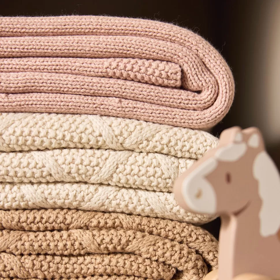 Jollein Literie Bébé>Couverture Berceau Cosy Knit - Wild Rose Velvet