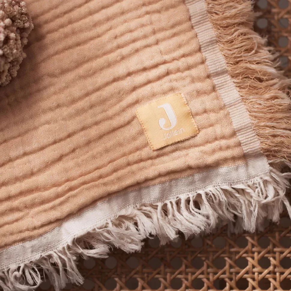 Jollein Literie Bébé>Couverture Berceau Fringe - Moonstone & Ivory