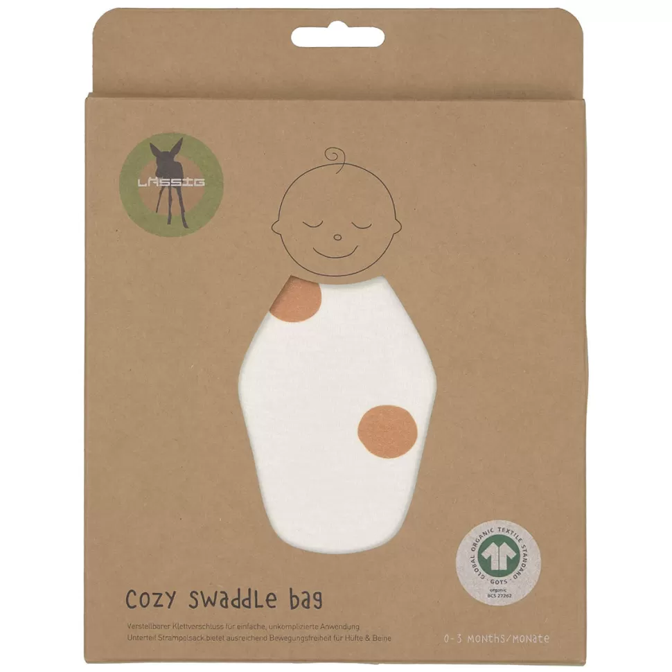 LÄSSIG Gigoteuse>Couverture d'Emmaillotage Cozy Colors Big Dots Blanc Cassé - 0/3 Mois