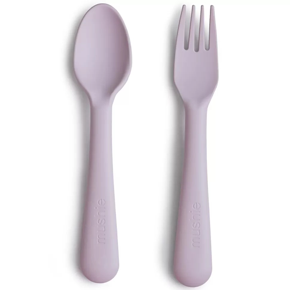 mushie Repas>Cuillère et Fourchette - Soft Lilac