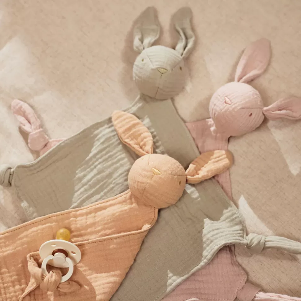 Jollein Doudou Personnalisé | Doudou>Doudou Attache Sucette Lapin - Wild Rose