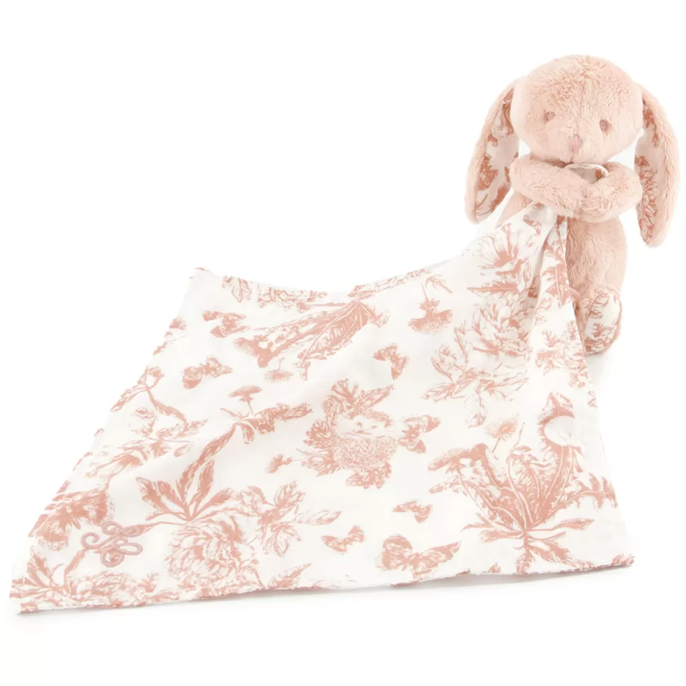 Tartine et Chocolat Doudou>Doudou Augustin le Lapin - Toile de Jouy Rose Pêche