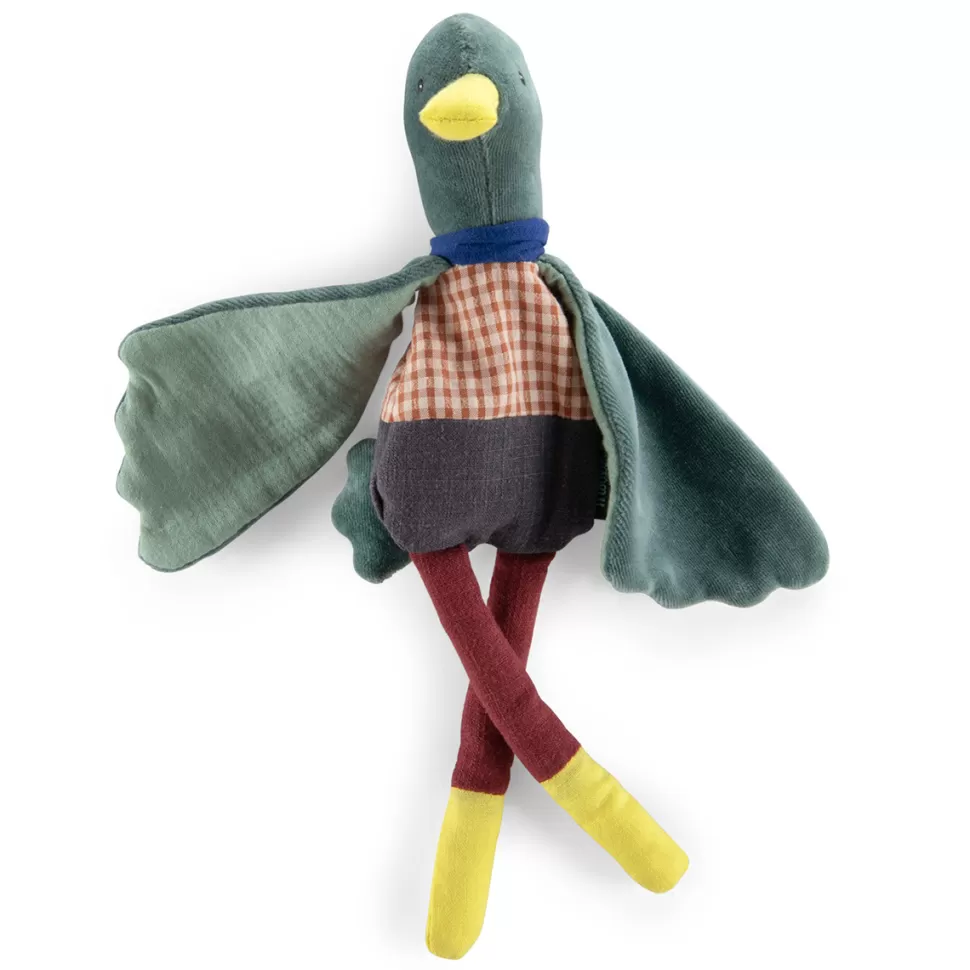 Moulin Roty Doudou>Doudou Hochet Canard - Pomme des Bois