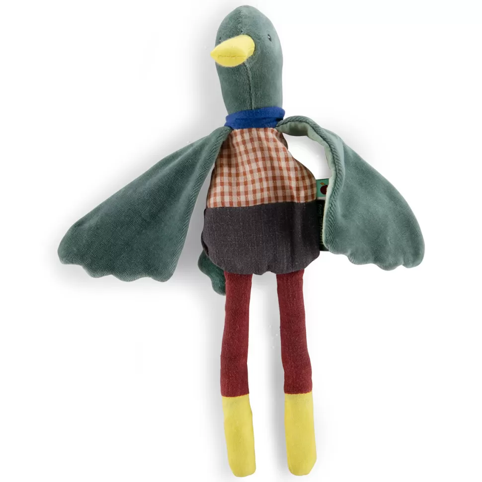 Moulin Roty Doudou>Doudou Hochet Canard - Pomme des Bois