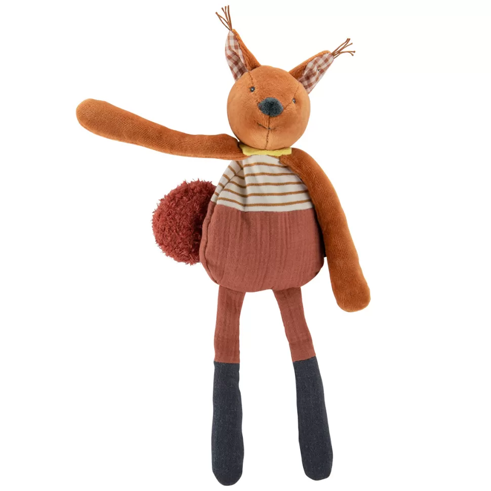 Moulin Roty Doudou>Doudou Hochet Ecureuil - Pomme des Bois