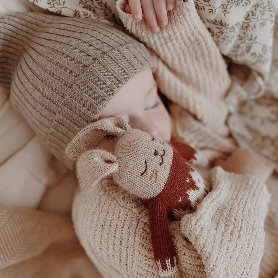 Main Sauvage Doudou>Doudou Lapin - Pull Jacquard Sienne