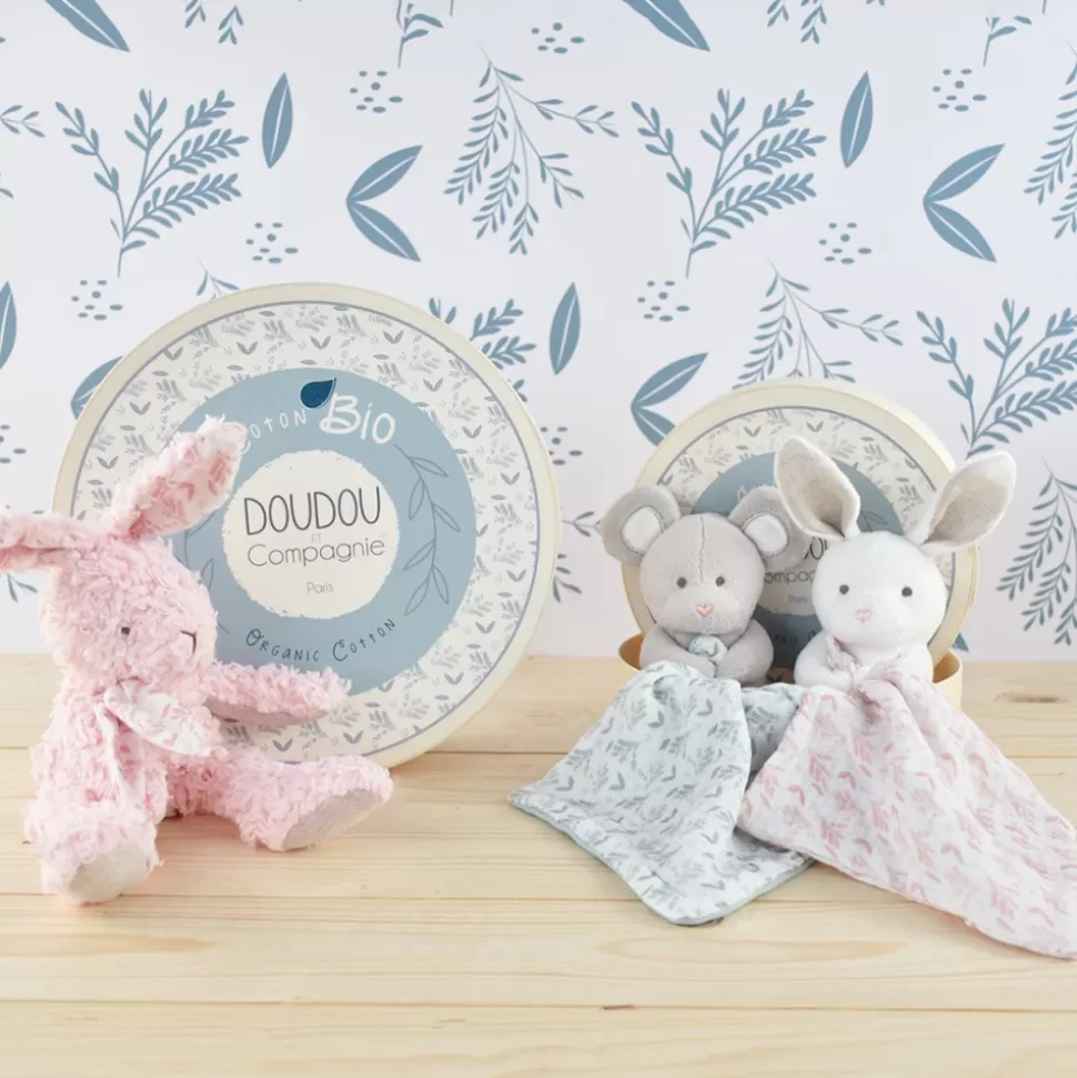 Doudou et Compagnie Doudou>Doudou Lapin Botanic - Rose