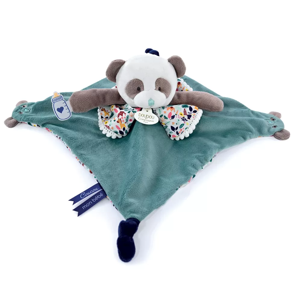 Doudou et Compagnie Doudou>Doudou Panda Vert avec Marionnettes à Doigt Les Petits Futés
