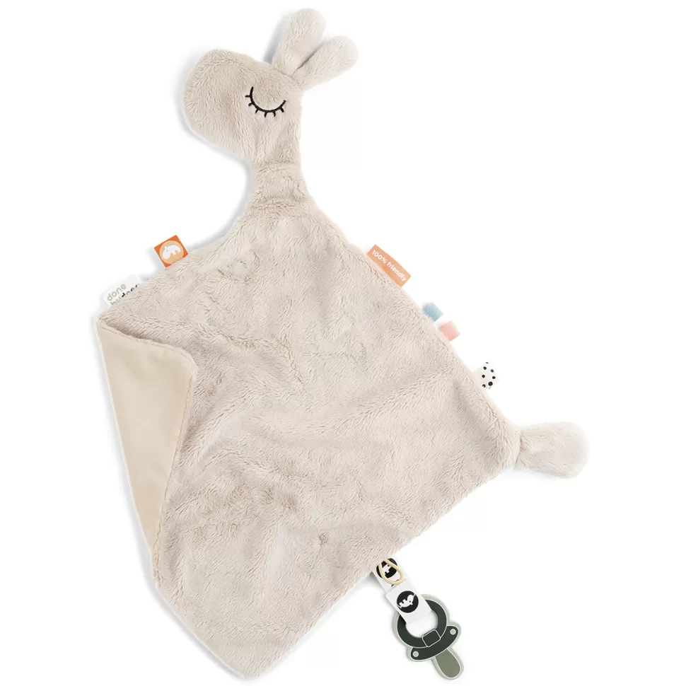 Done by Deer Doudou Personnalisé | Succion>Doudou Plat avec Attache Sucette Lalee - Sable