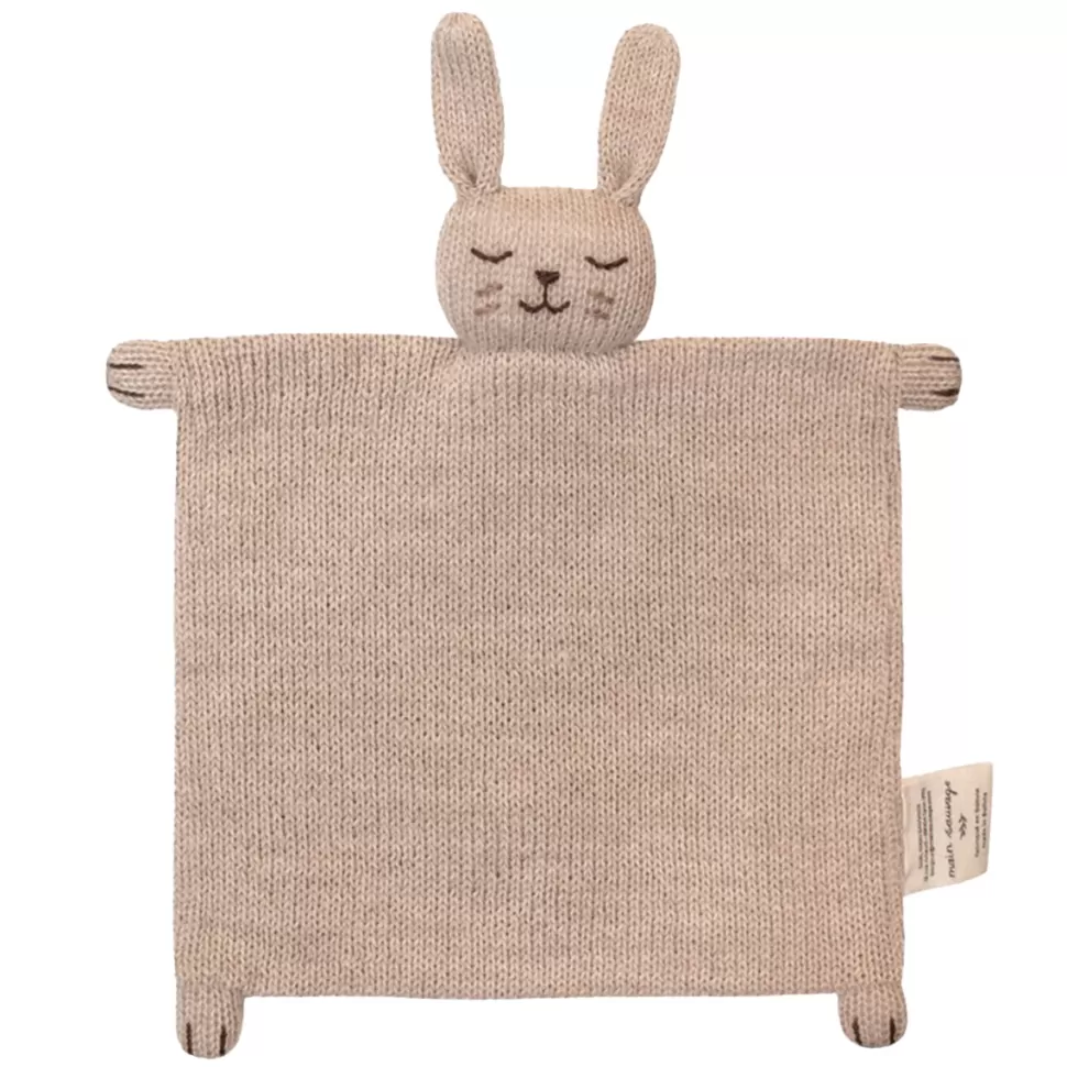 Main Sauvage Doudou>Doudou Plat Tricoté Lapin - Sable