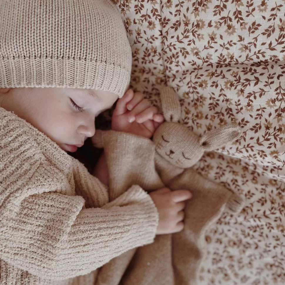 Main Sauvage Doudou>Doudou Plat Tricoté Lapin - Sable