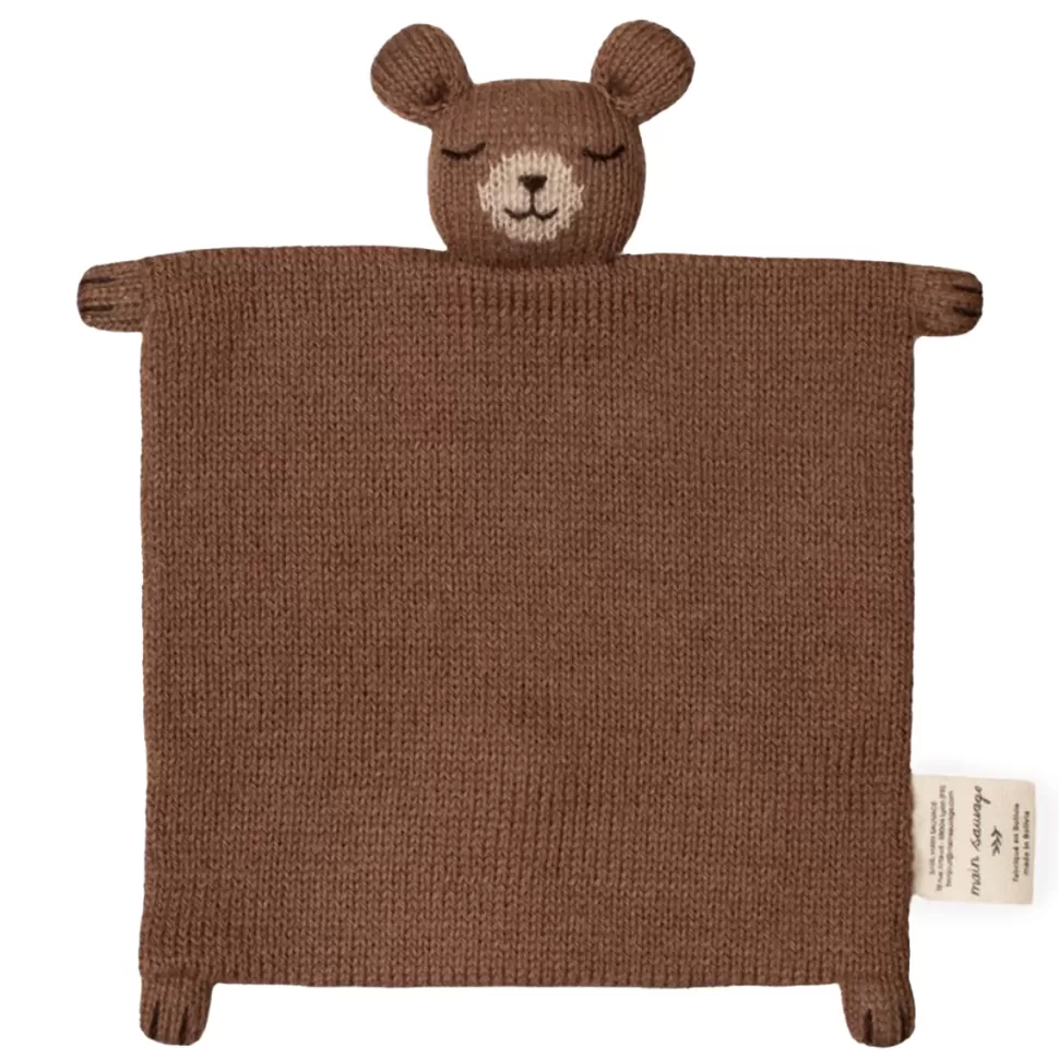 Main Sauvage Doudou>Doudou Plat Tricoté Ourson