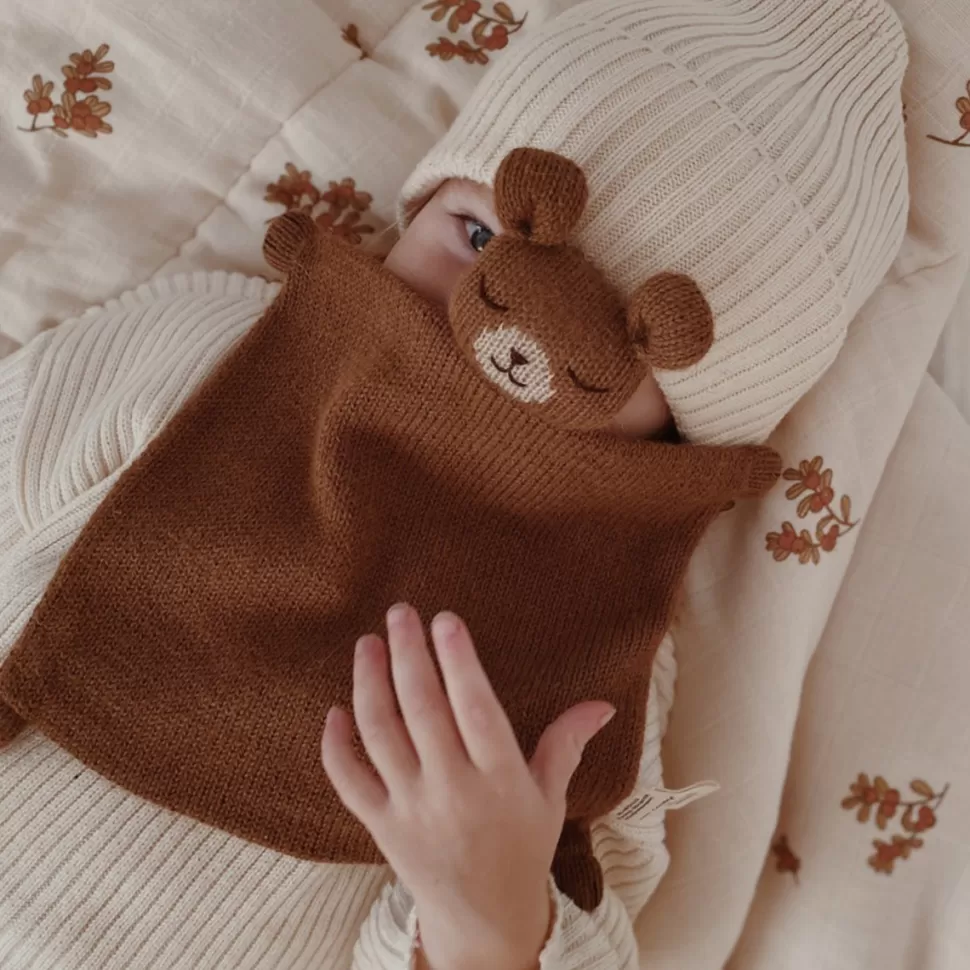 Main Sauvage Doudou>Doudou Plat Tricoté Ourson