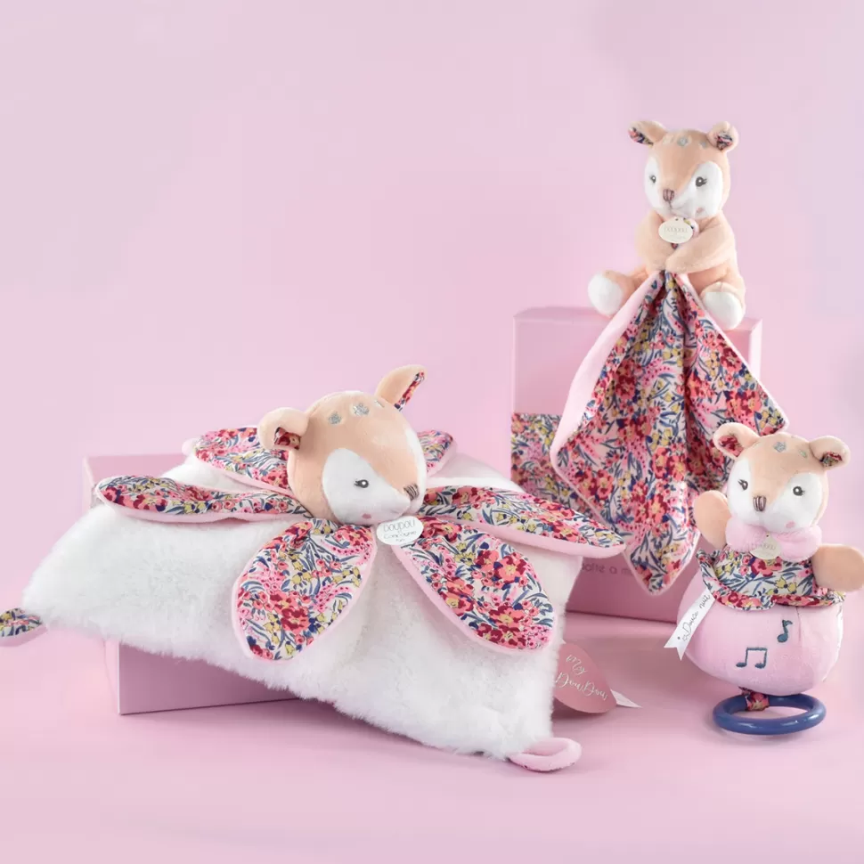 Doudou et Compagnie Doudou>Doudou Pétale Faon Boh'aime - Blanc