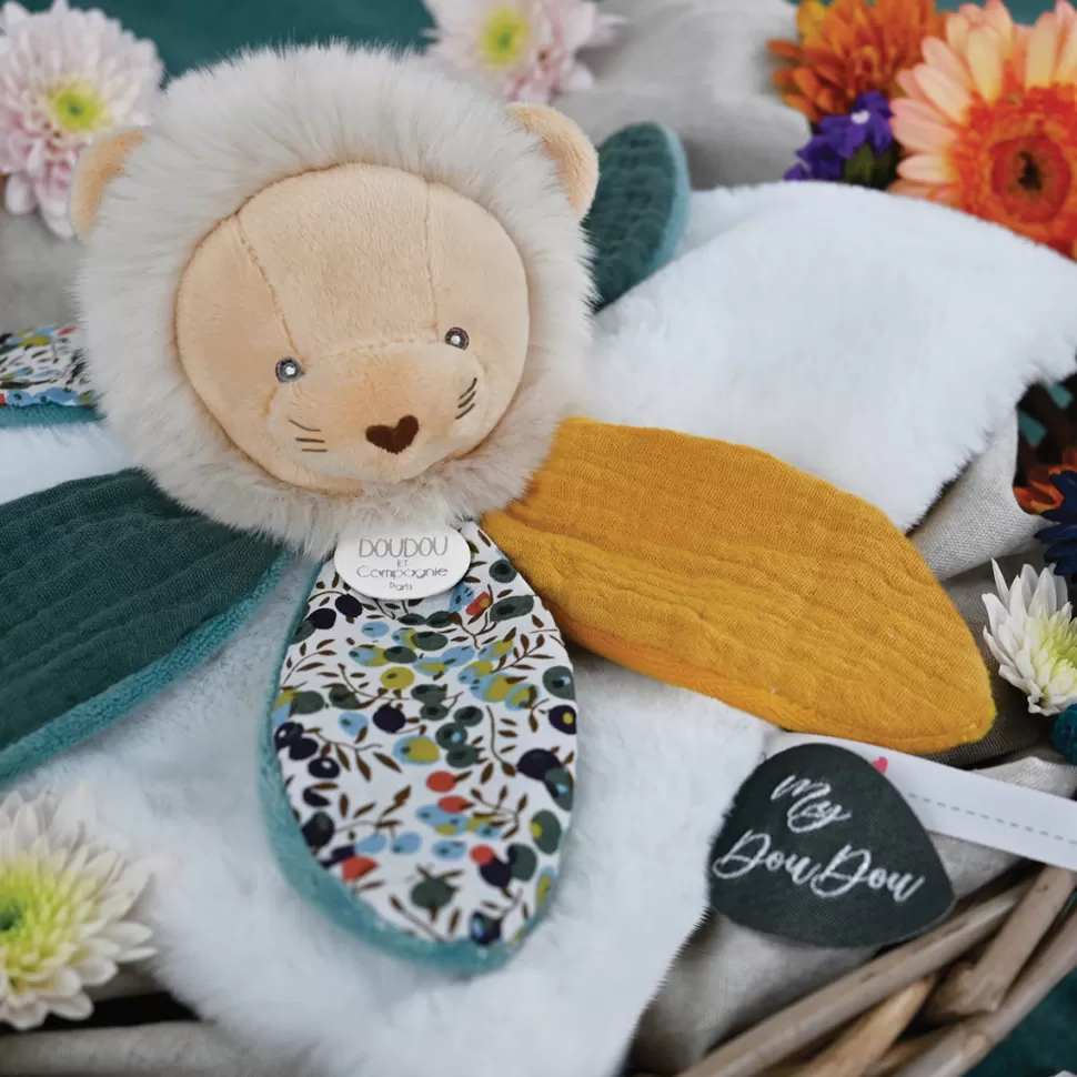 Doudou et Compagnie Doudou>Doudou Pétale Lion Boh'aime - Blanc