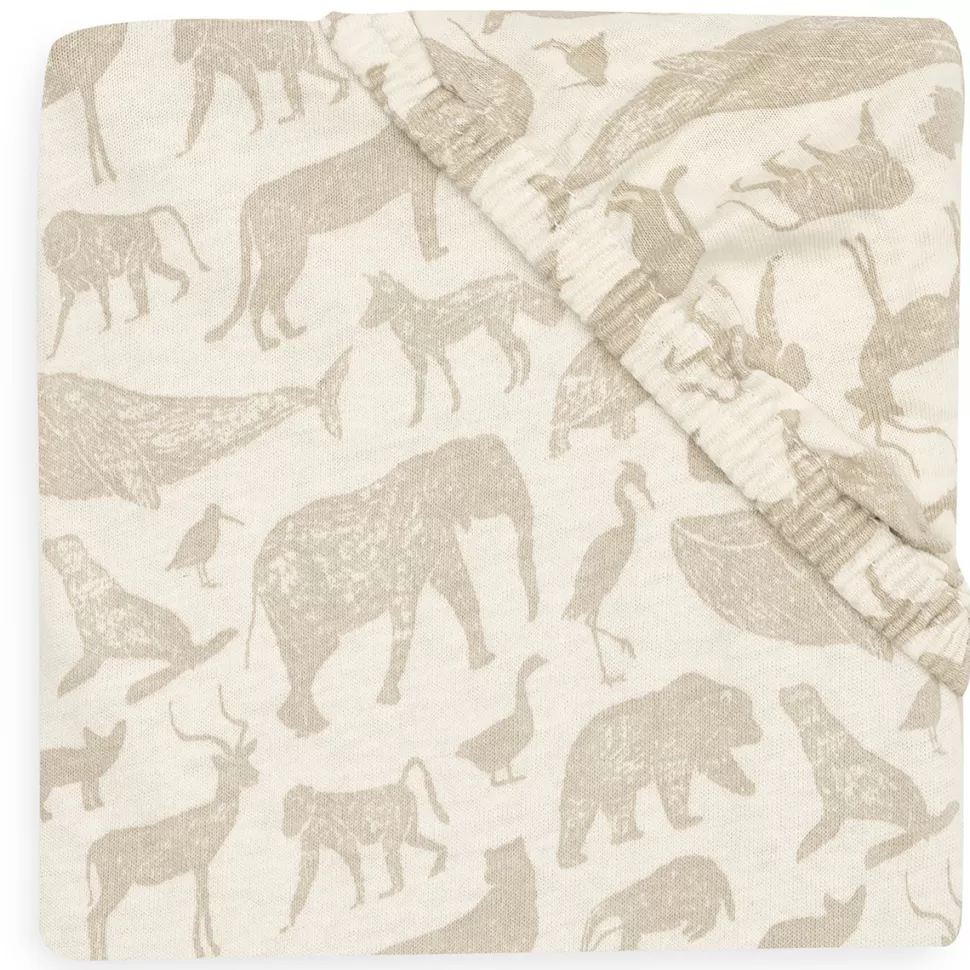 Jollein Literie Bébé>Drap Housse Berceau Animals Nougat - 40 x 80 cm