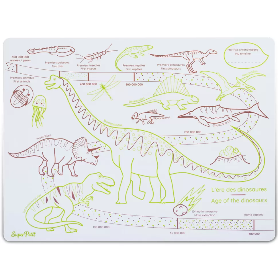 Super Petit Loisirs Créatifs>Frise Chronologique L'Ere des Dinosaures à Colorier et son Feutre
