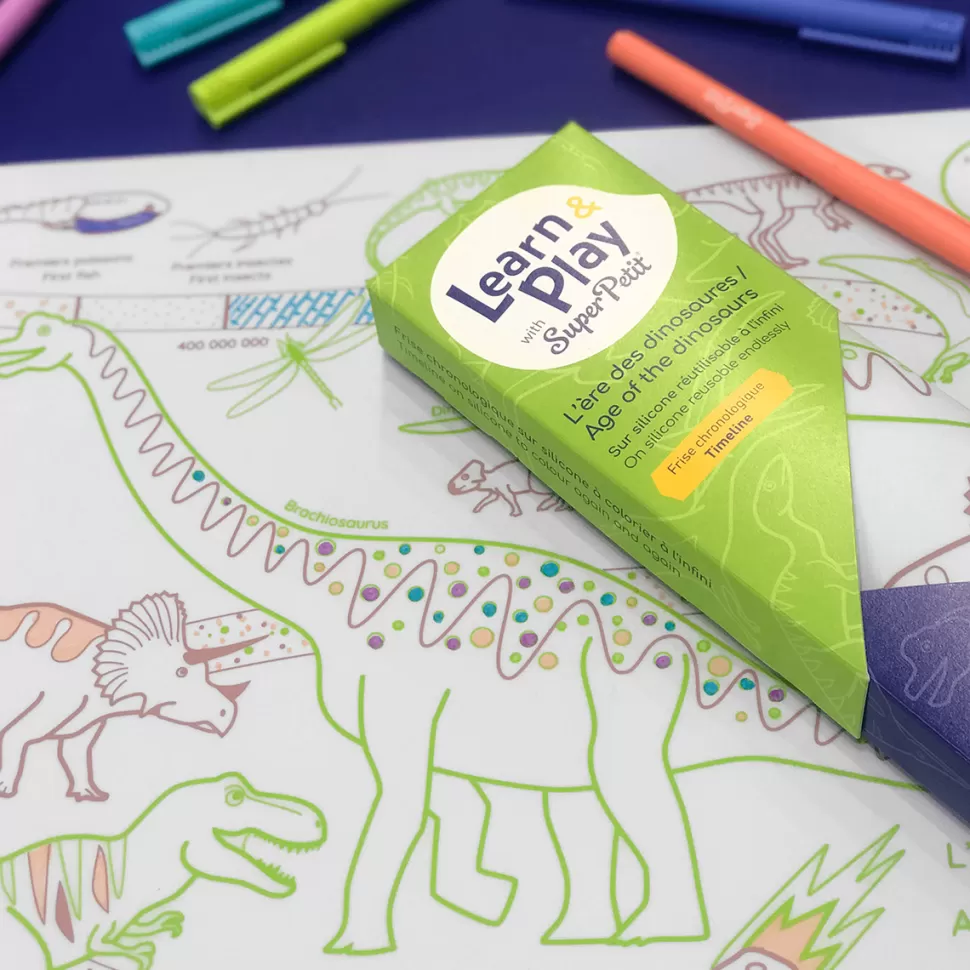 Super Petit Loisirs Créatifs>Frise Chronologique L'Ere des Dinosaures à Colorier et son Feutre