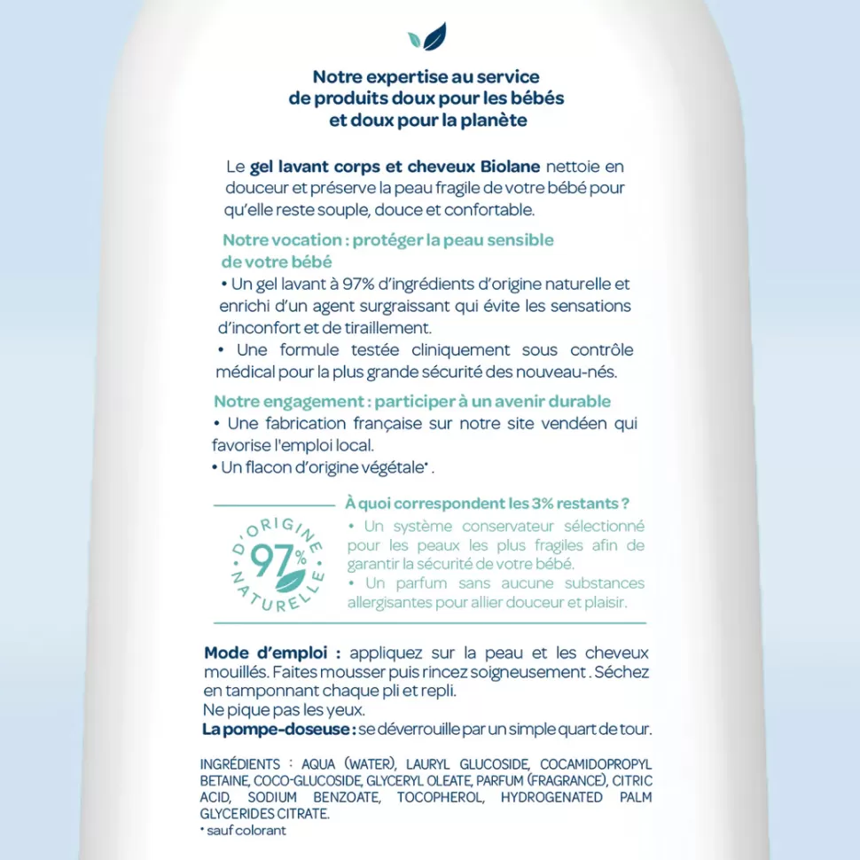 Enfant Biolane Cosmétique Enfant>Gel Lavant Corps et Cheveux 2-en-1 - 350 ml