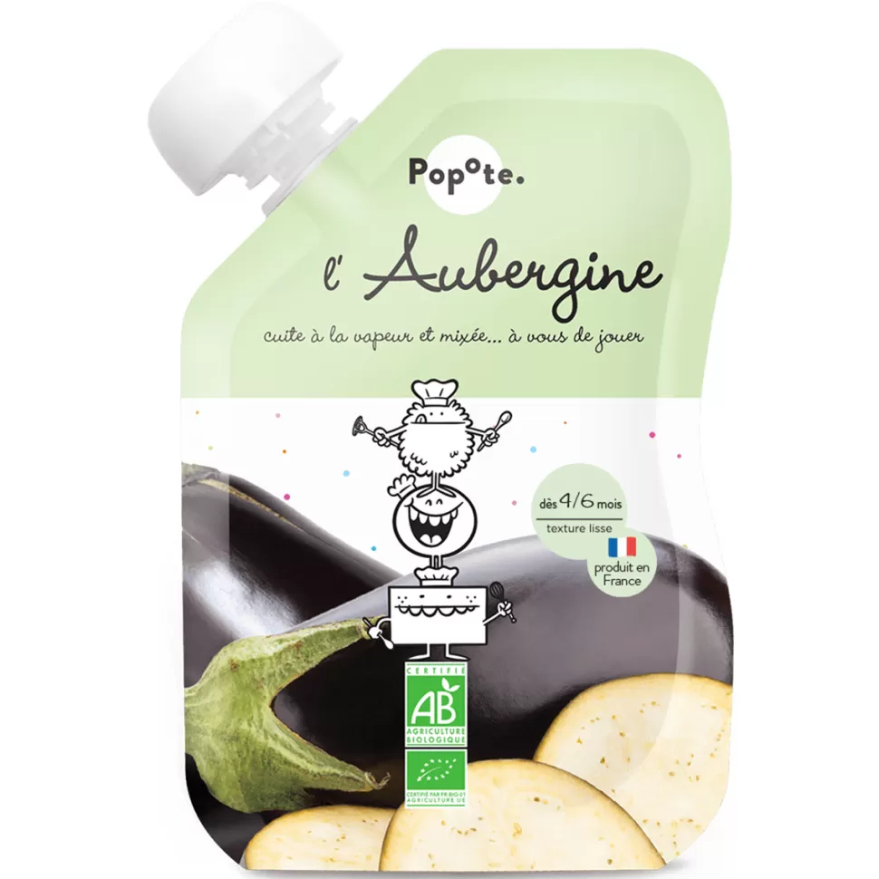 Popote Nourriture Bébé>Gourde Repas Bio Aubergine - 120 g