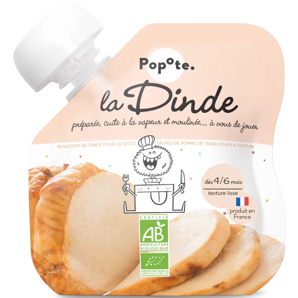 Popote Nourriture Bébé>Gourde Repas Bio Dinde - 60 g