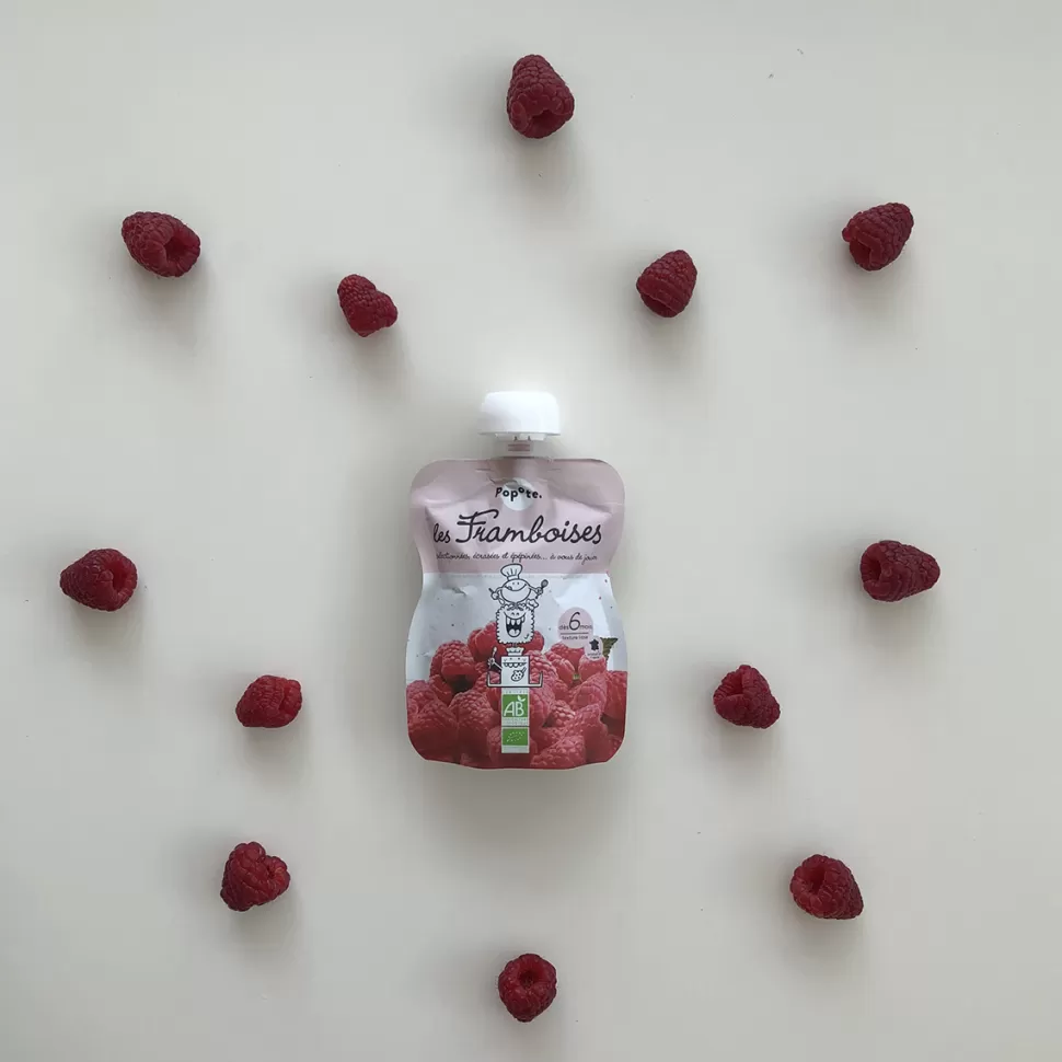 Popote Nourriture Bébé>Gourde Repas Bio Framboises - 120 g