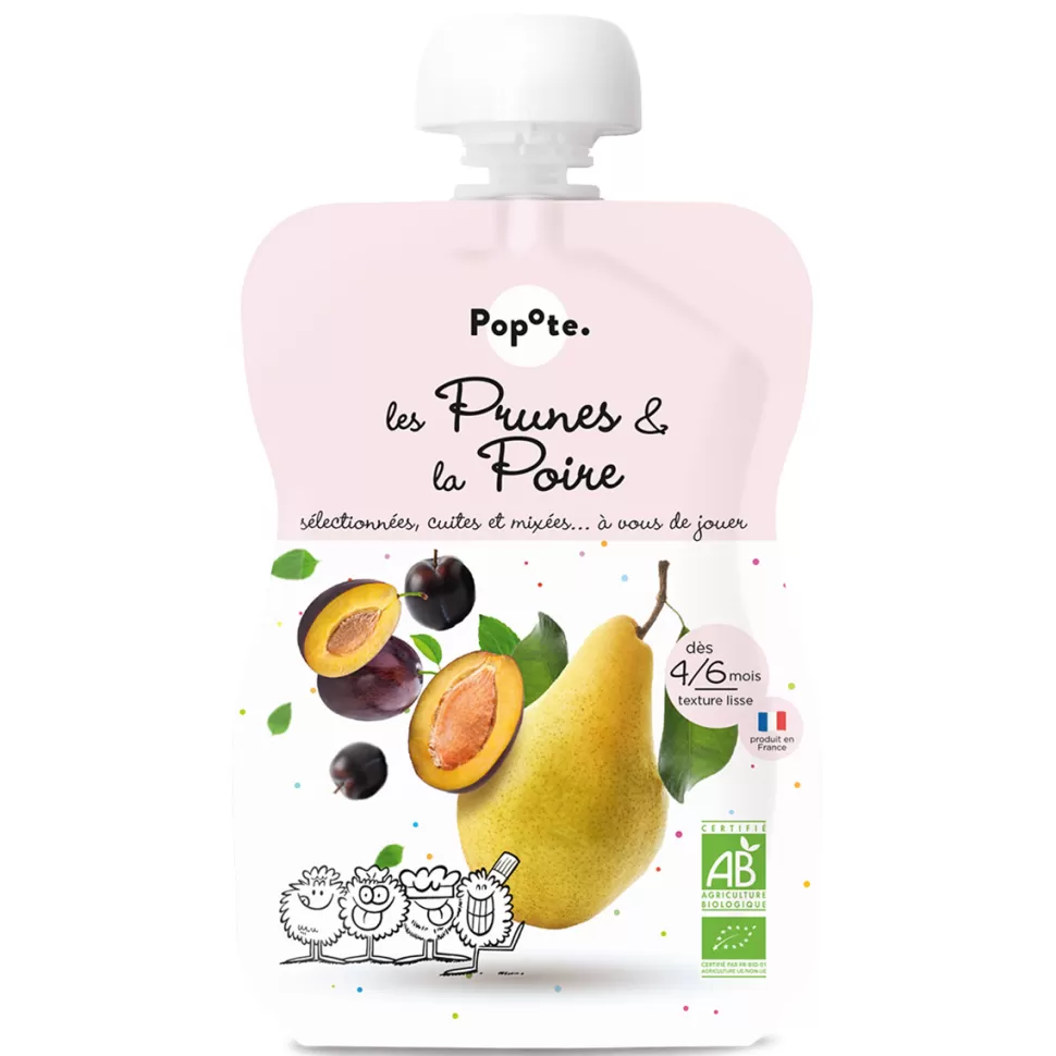 Popote Nourriture Bébé>Gourde Repas Bio Prunes et Poire - 120 g