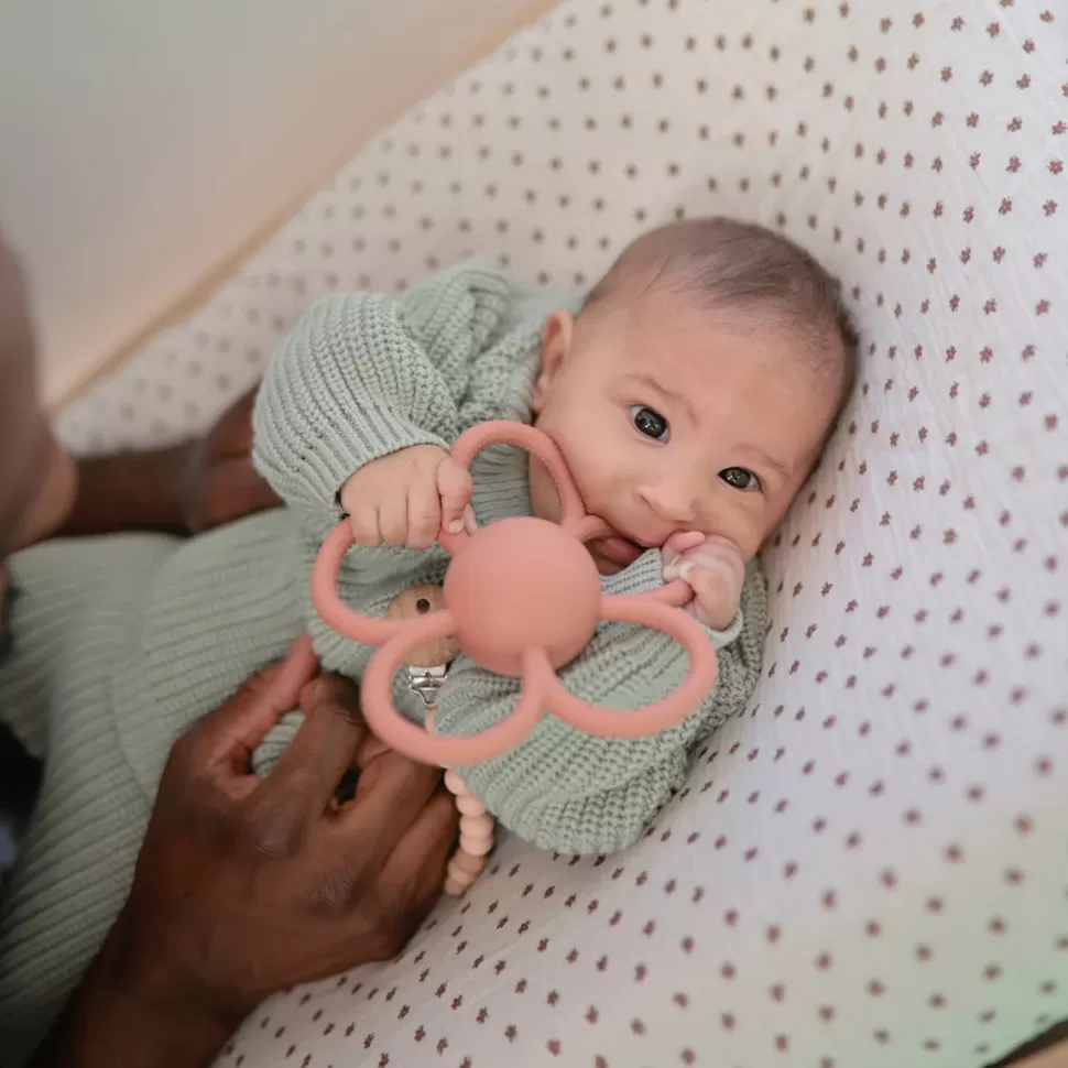 mushie Hygiène & Soin>Hochet Anneau de Dentition Daisy - Blush