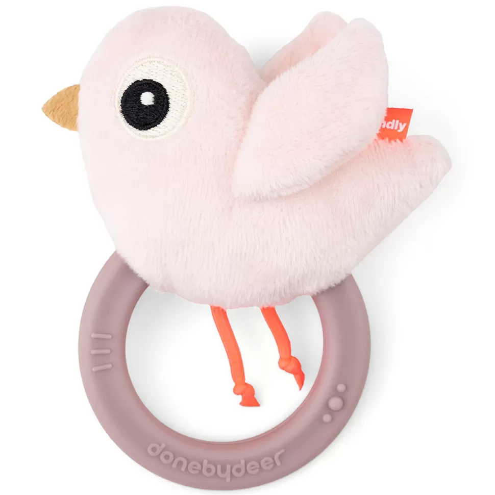 Done by Deer Hochet>Hochet avec Anneau de Dentition Birdee - Rose