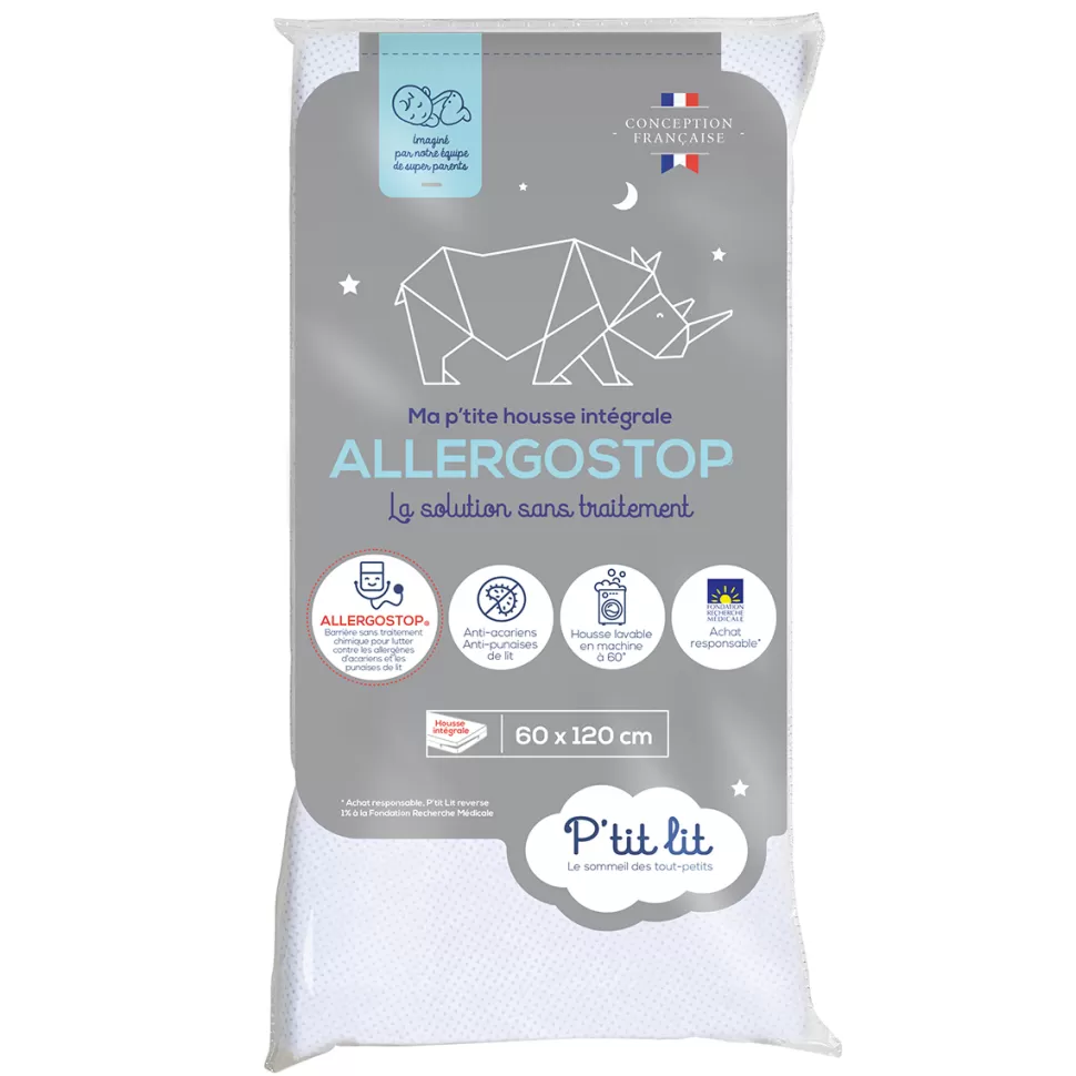 P'tit Lit Literie Bébé>Housse Allergostop - 60 x 120 cm