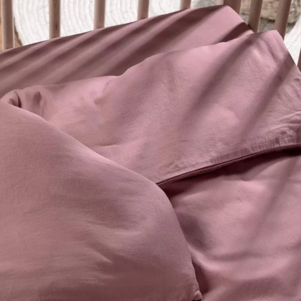 Kadolis Literie Bébé>Housse de Couette Pur Coton Bio Bois de Rose - 100 x 140 cm