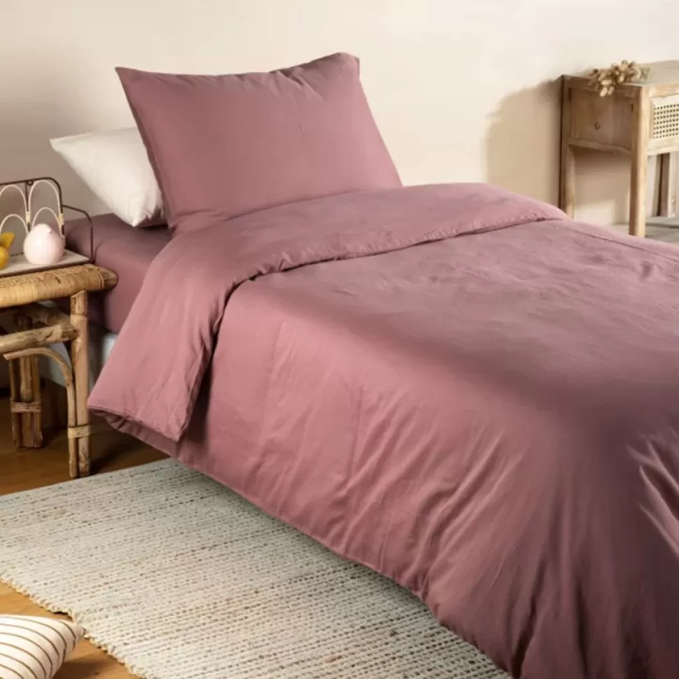 Kadolis Literie Bébé>Housse de Couette Pur Coton Bio Bois de Rose - 140 x 200 cm