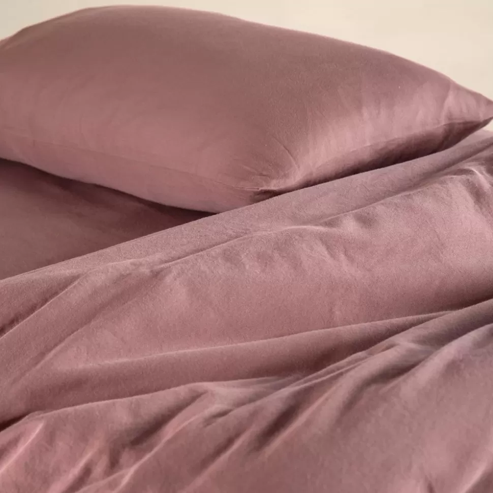 Kadolis Literie Bébé>Housse de Couette Pur Coton Bio Bois de Rose - 140 x 200 cm