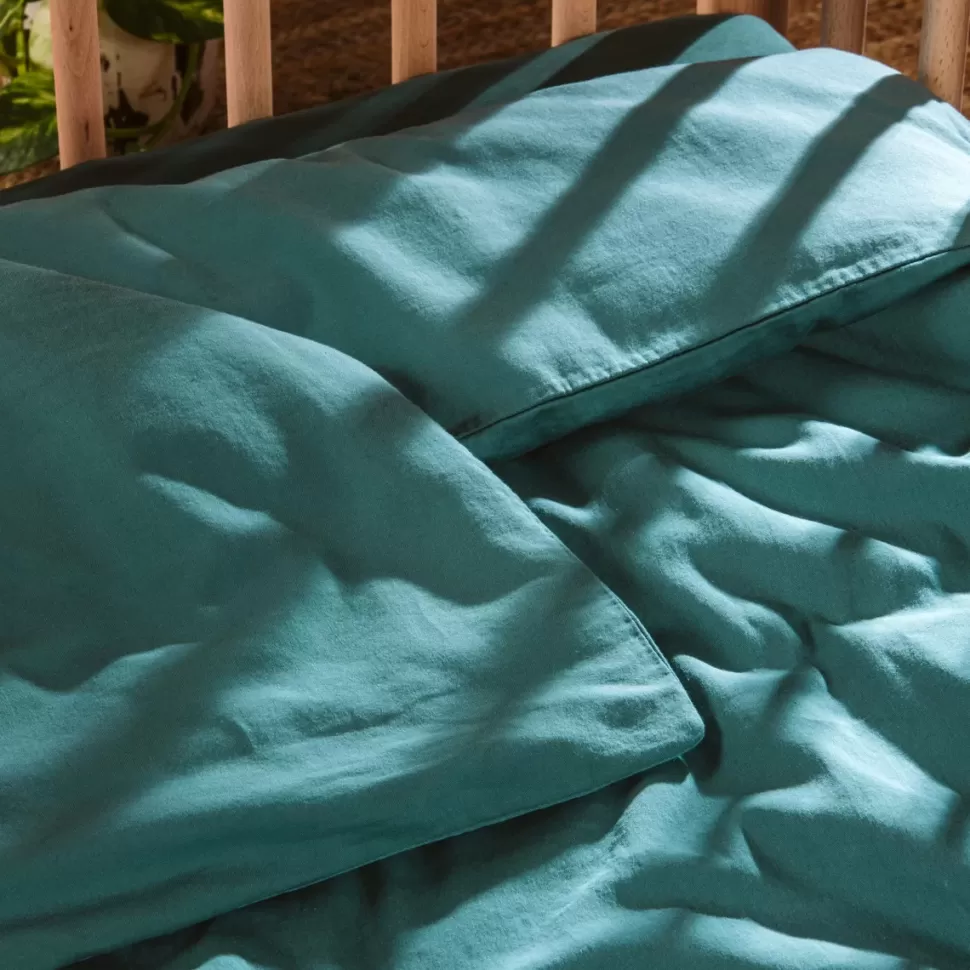 Kadolis Literie Bébé>Housse de Couette Pur Coton Bio Eucalyptus - 100 x 140 cm