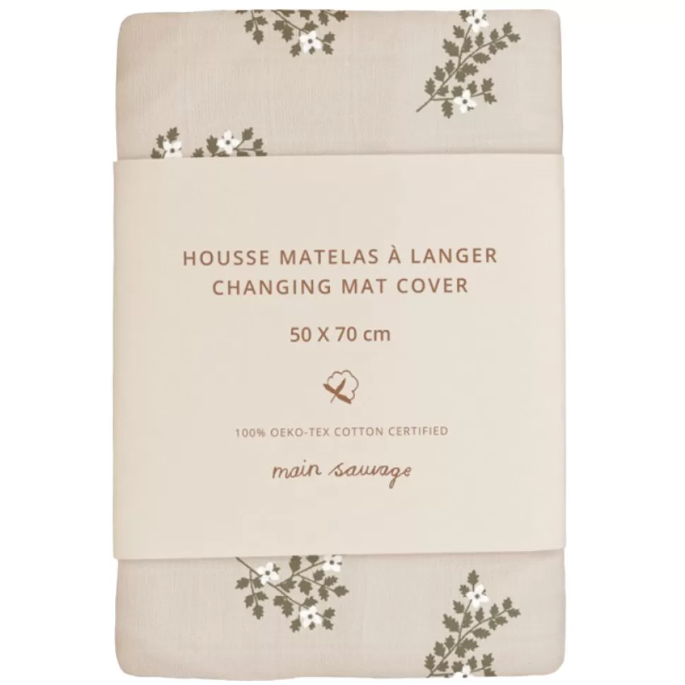 Main Sauvage Matelas Et Housse À Langer>Housse de Matelas à Langer - Holly Flowers