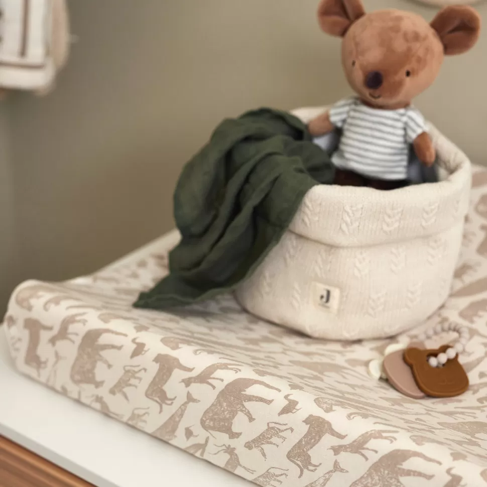 Jollein Matelas Et Housse À Langer>Housse Matelas à Langer - Animals Nougat